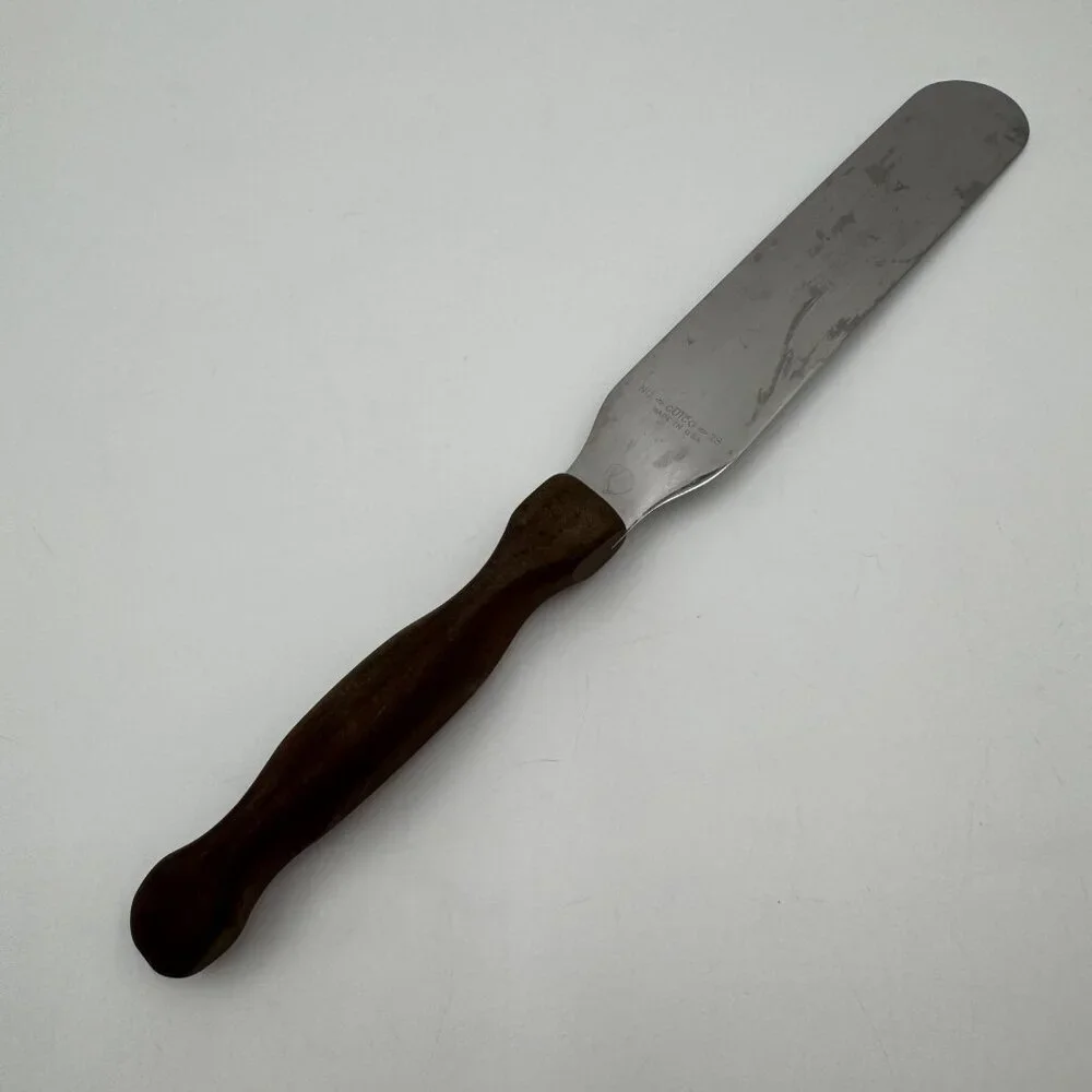 Cutco #28 Spatula Knife 7” Blade Brown Swirl Handle Icing Spreader Vintage